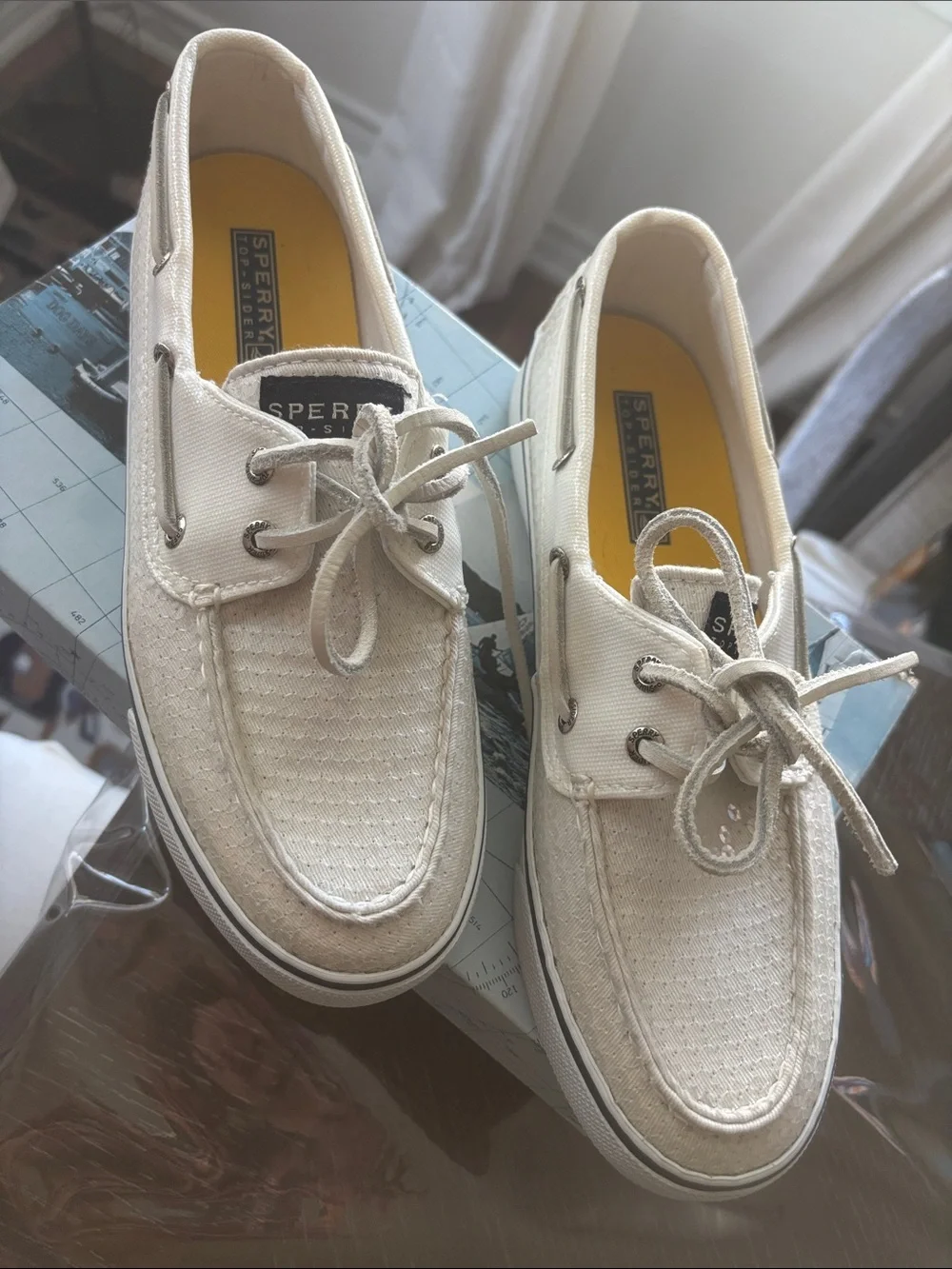 Sperry White Sequin Women’s Boat Shoes - Picture 2 of 3